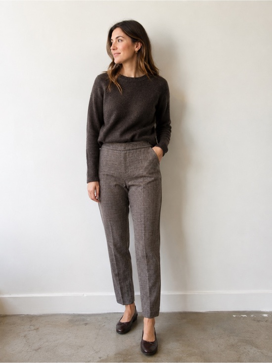 Talbots Pants - Talbots Italian Wool Blend Tapered Ankle Pants Tan Size 8